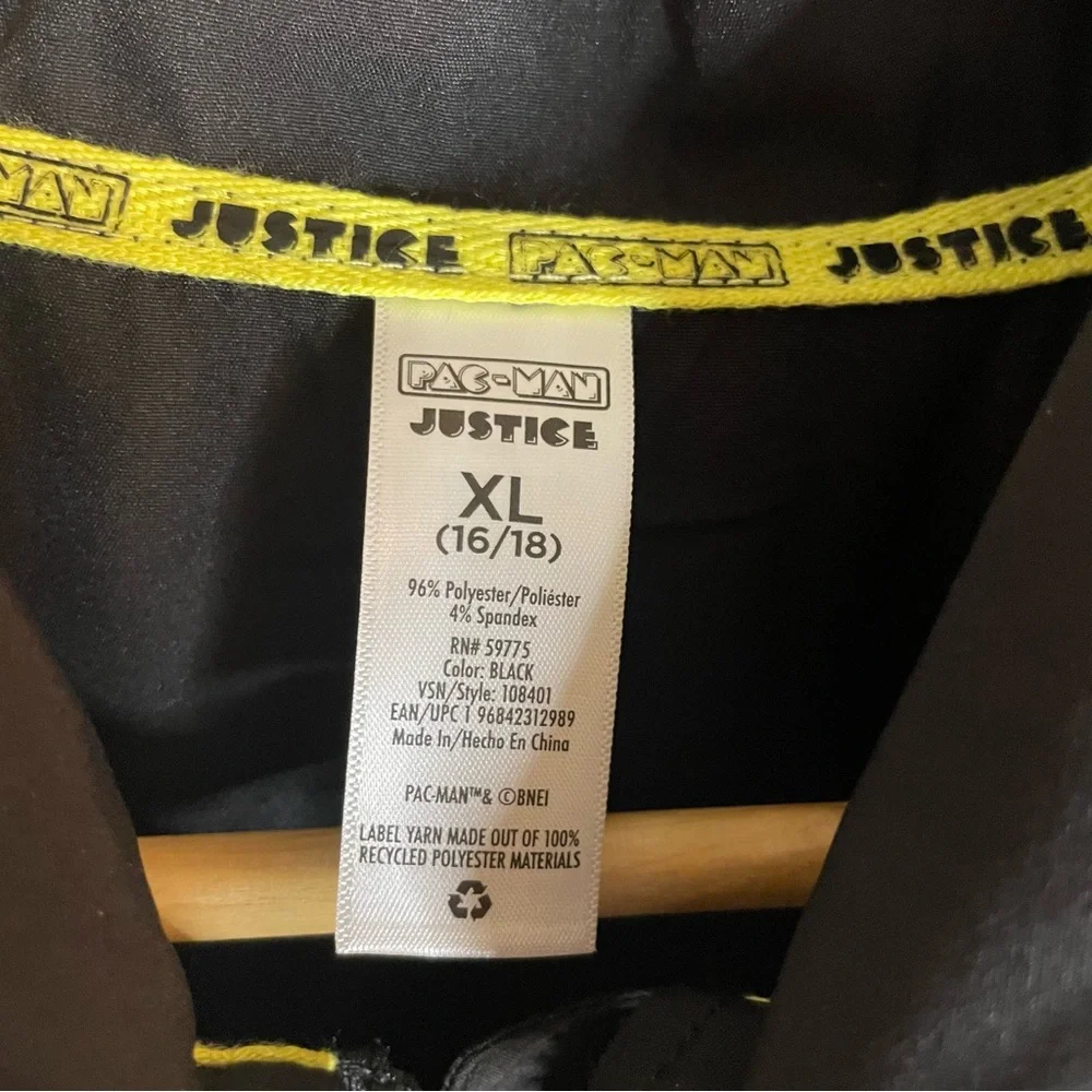 NEW Justice Black and Yellow Pac-Man Romper Size XL 16-18